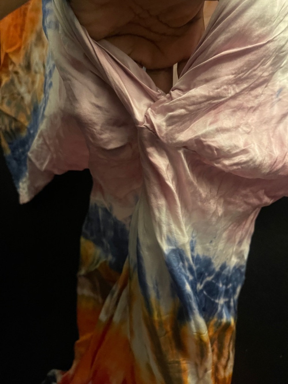 Young Fabulous & Broke Tie-Dye Maxi Dress with Deep V and Side Slit - Picture 9 of 12